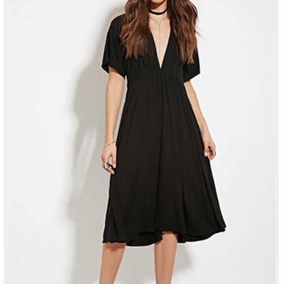 Forever 21 Dresses & Skirts - Deep V Midi Dress